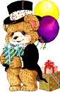 Bear/gift/balloons