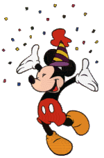 Mickey throwing confetti