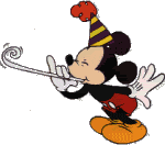 Mickey blowing horn