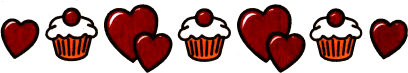 cupcakes/hearts line