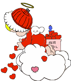 angel throwing hearts