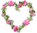 pink flw hrt wreath