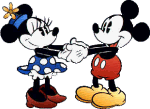 Mickey & Minnie holding hands