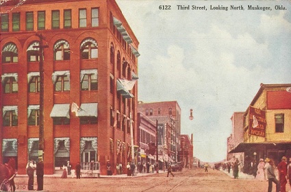 Third Street Looking North, Muskogee, Okla