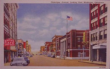 W. Okmulgee Ave. Looking East, Muskogee, Okla