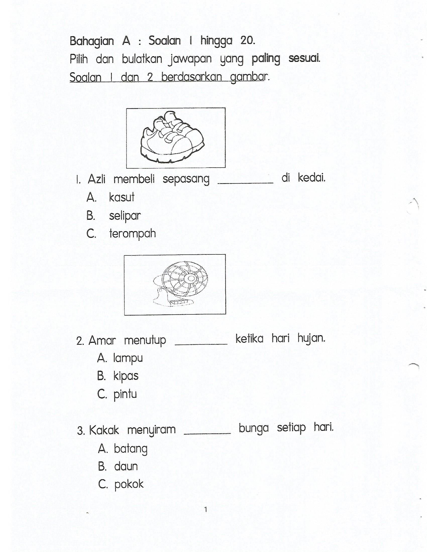 Contoh Soalan Bahasa Melayu Tahun 1 Sk Sungoi  JanetknoeHenson