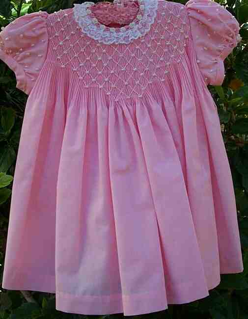 Smocked, Embroidered, Beaded Dress
