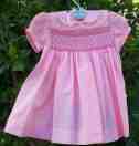 pink, smocked baby dress