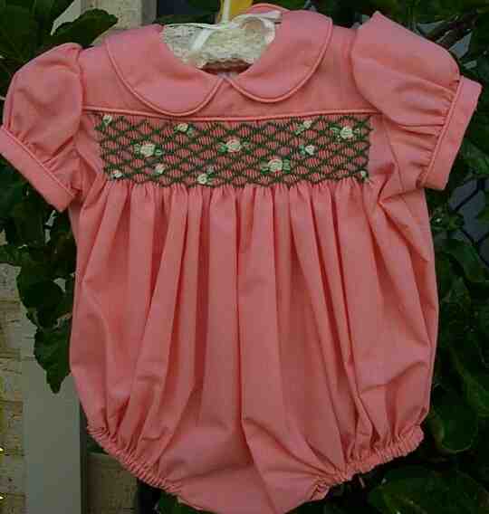Smocked Peach Rompers