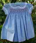 Smocked, beaded, embroidered baby dress