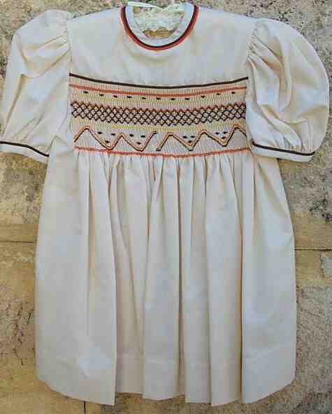 Smocked dress with Australian 'Outback' theme