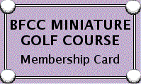Miniature Golf Membership Card