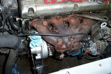 Manifold installed with turbo