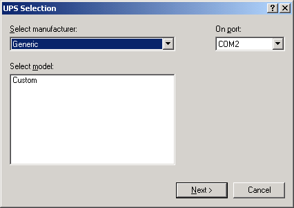 configure a generic ups