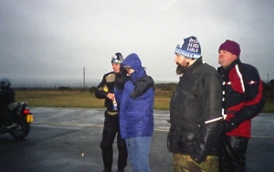 The crew enjoy the balmy Welsh weather...