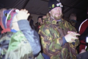 Julian cunningly disguises himself as a large bush....