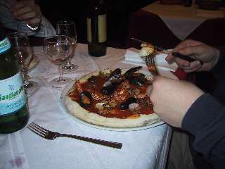 Seafood pizza
