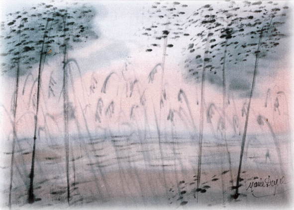 Peinture sur soie par Marie Dupr�