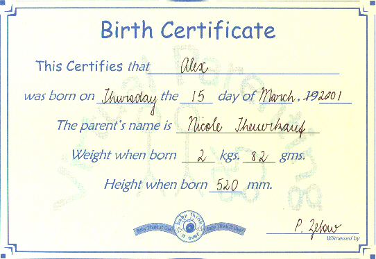 Click here to see his birth certificate!