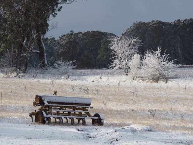 Snow scene east of Black Mountain church