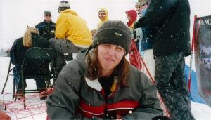 squinting in the snow