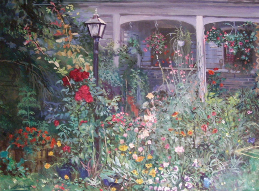 The Neighbor's Garden. Oil 18x24