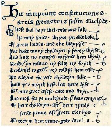 Fac-simile da p�gina inicial do Manuscrito Halliwell
