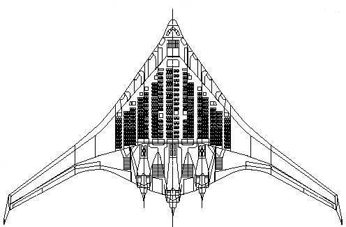  A diagram of the BWB showing it's probable seating arrangement - 7.5 KB