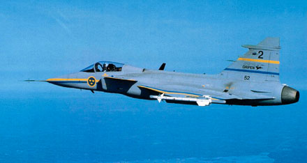 Gripen in flight