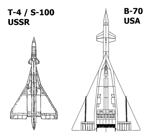 Su-T4 and XB-70 Comparison - courtesy FAS.ORG - 11 KB