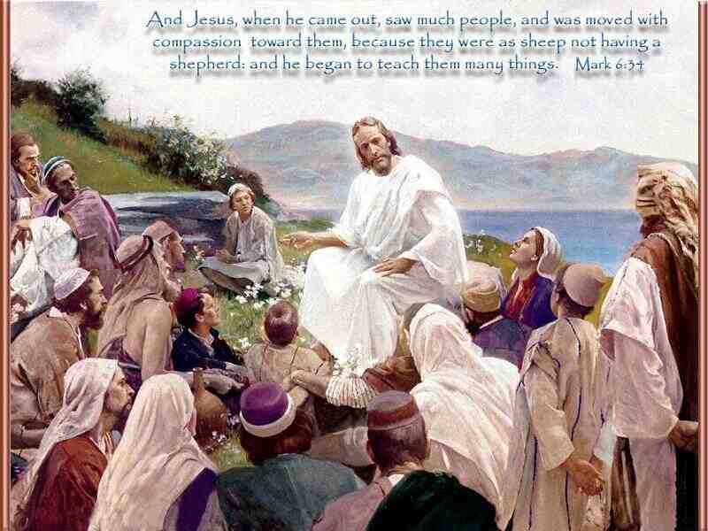 :"Jesus Teaching the Multitude" by Harry Anderson.