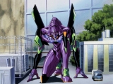 Neon Genesis Evangelion: Eva-01, an evangelion(bio-mecha robot) with Shinji Ikari 
inside, in action