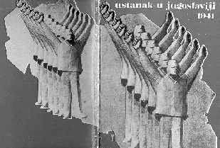 Figure 19 Stjepan Filipovi�'s image superimposed over a map of Tito's Yugoslavia (Socialist Federal Republic of Yugoslavia, 1945-1991). This is the cover of a book (The 1941 Uprising in Yugoslavia) that is available for sale in the Military Museum, Belgrade. Each new chapter in the book has a title page that also features Filipovi�'s image.