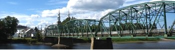 Route 159 vers le nord, pont sur la rivi&egrave;re Batiscan, St-Stanislas