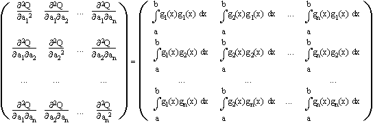 Matrix der Ableitungen = Koeffizientenmatrix