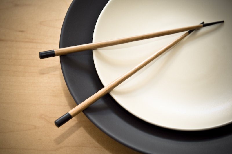 plate with chopsticks