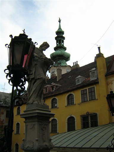the top of the tower over Michalska Brana