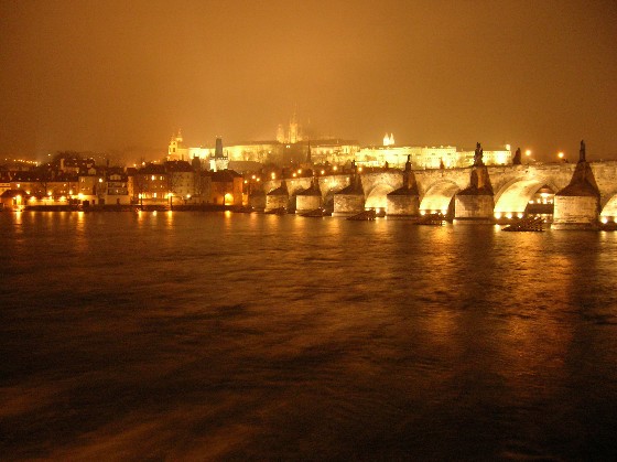 Charles Bridge and the Castle at Night