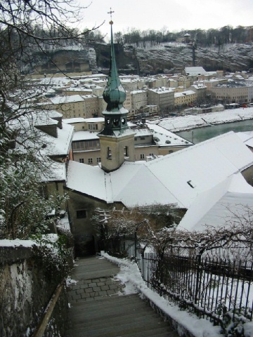 the steps up Kapuzinergerg and the Church of St John Imberg