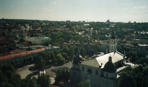 view of the Cathedral from Gediminas Tower