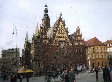 the eastern facade of the town hall