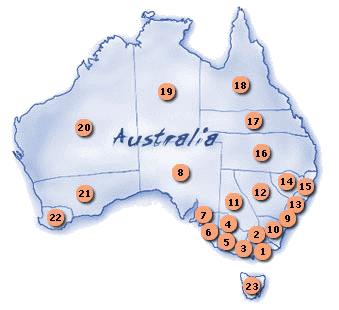 MAP OF DIOCESES IN AUSTRALIA