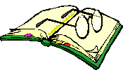 Buch mit Brille