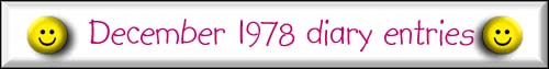 December 1978 diary entries