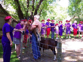 Some of the Red Hat Ladies on farm tour