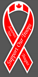 Support Our Troops red ribbon
