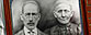 Jack Goins with an 1898 portrait of his step-great-great grandfather, George Washington Goins, and great-great grandmother, Susan Minor-Goins (AP/Wade Payne)