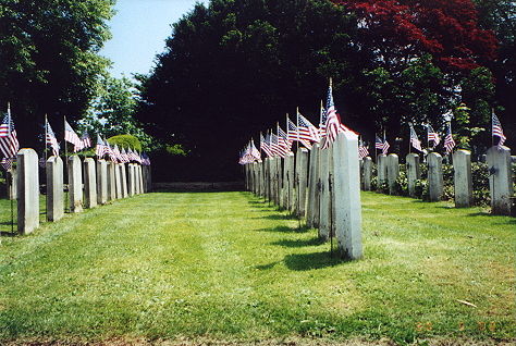 Side view of the Civil War Soldiers and Sailors Burial Plot.