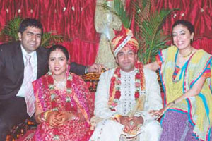 Sweta and Sudharshan with Sweta's brother and bhabhi