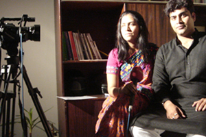Sweta and Sudharshan  during NDTV Interview